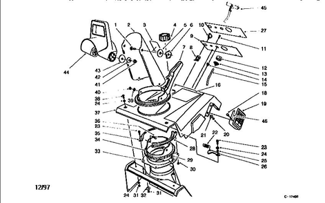 Upper Shroud Assembly 1 Diagram and Parts List for 320 28222-8900001 & UP Lawn Boy Snow Blower